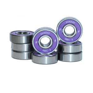 Sunday Hardware Skateboard Bearings - Abec 5 Purple