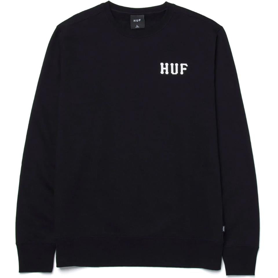 Huf Essentials Classic H Crew - Black