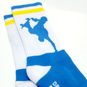 Lovenskate Drink Tea, Get Rad! OG Socks - White/Yellow/Blue