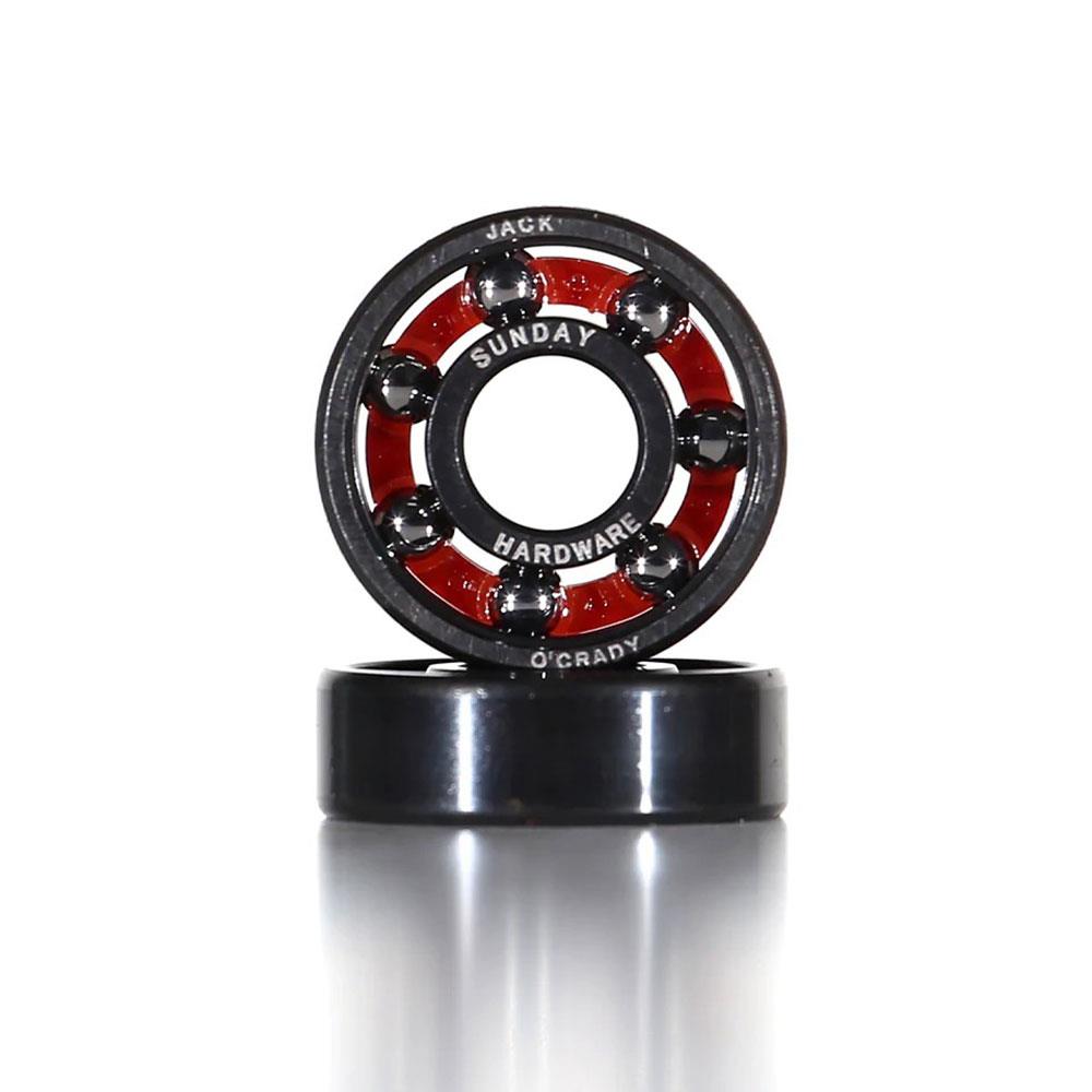 Sunday Hardware Skateboard Bearings - Jack O'Grady Pro Shieldless - Red