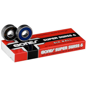 Bones Skateboard Bearings - Super Swiss 6 Ball 608 (8 Pack)