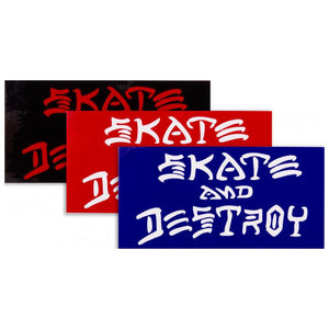 Thrasher Sticker - Skate & Destroy - Black or Red or Blue (Single)
