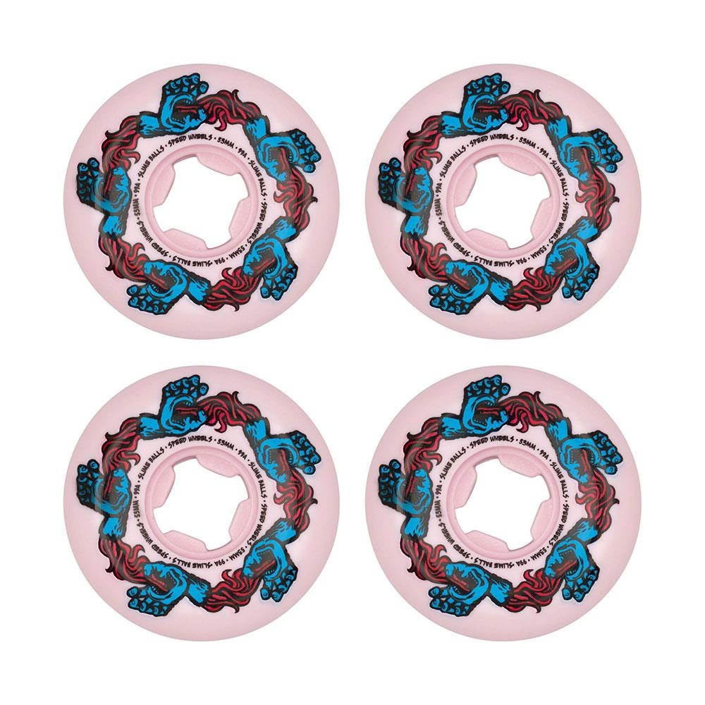 Santa Cruz Wheels - Slime Balls Infinity Hand Speed Balls Pink 99a 53mm (4 Pack)