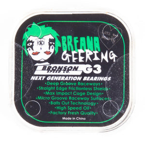 Bronson Speed Co Skateboard Bearings - Breanna Geering Pro G3 Black/Green 8" (8 Pack)