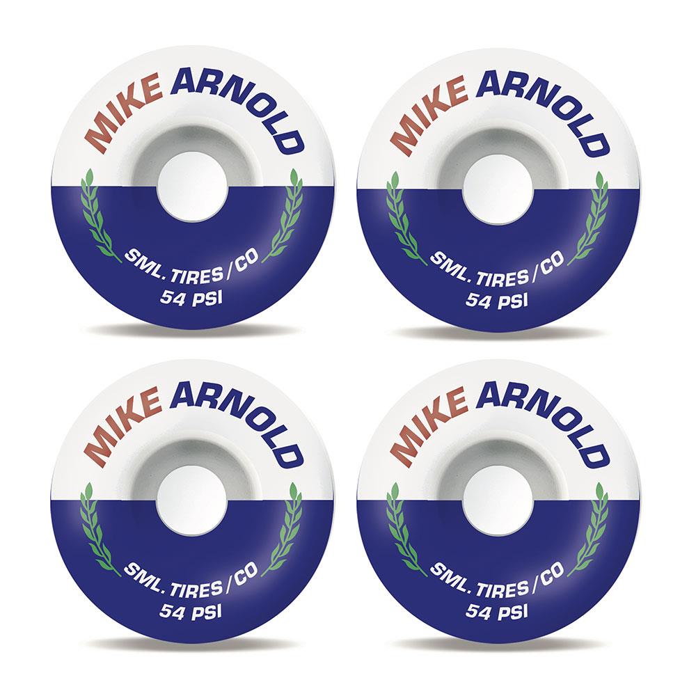 sml. Wheels - Street Tires Mike Arnold 99a White/Blue 54mm (4 Pack)