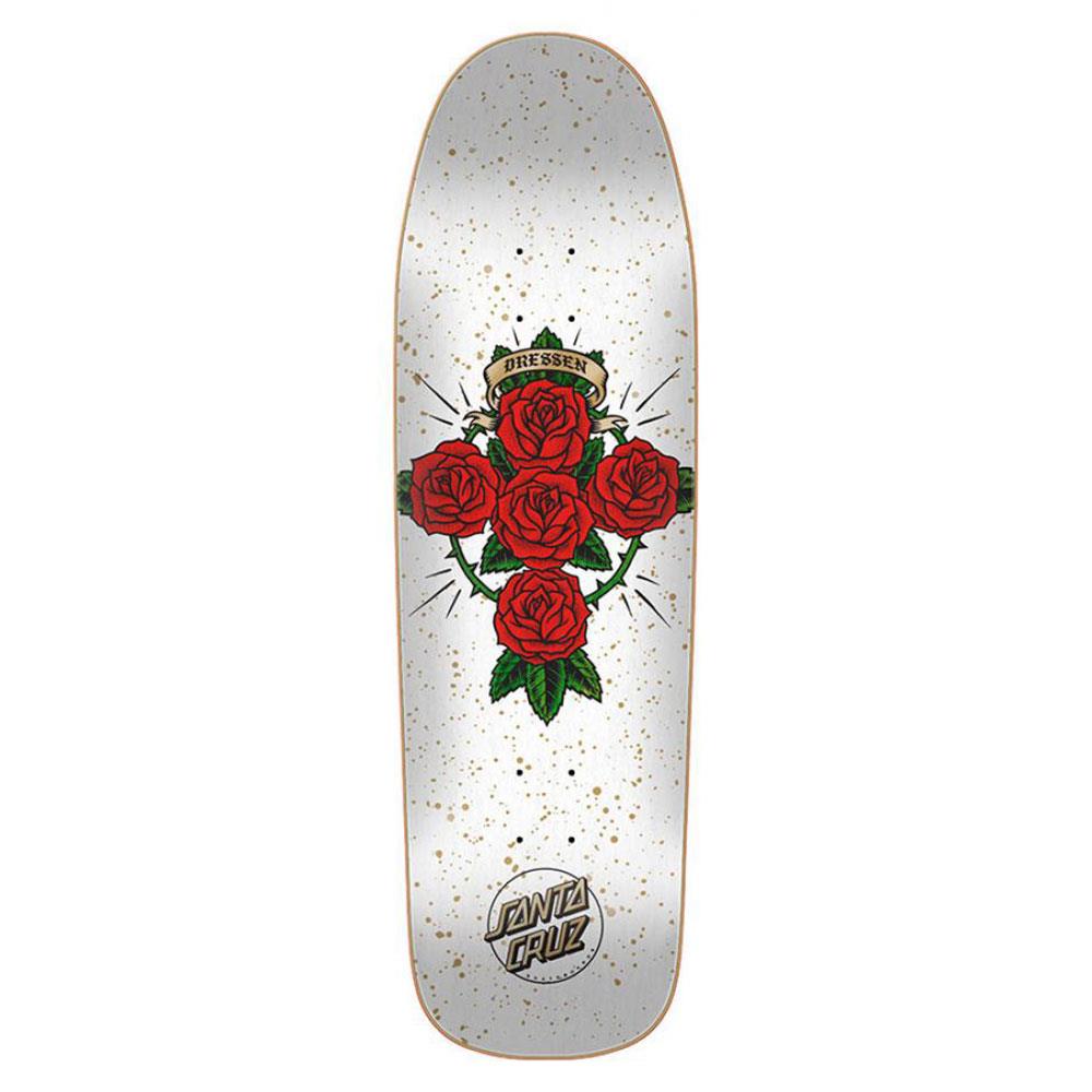 Santa Cruz Skateboard Deck - Dressen Rose Cross Pro White/Red 9.31" (Shaped)