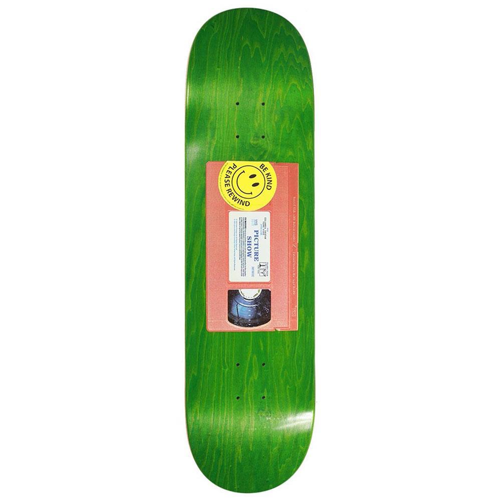 Picture Show Skateboard Deck - Cassette Woodgrain Green 8.25"