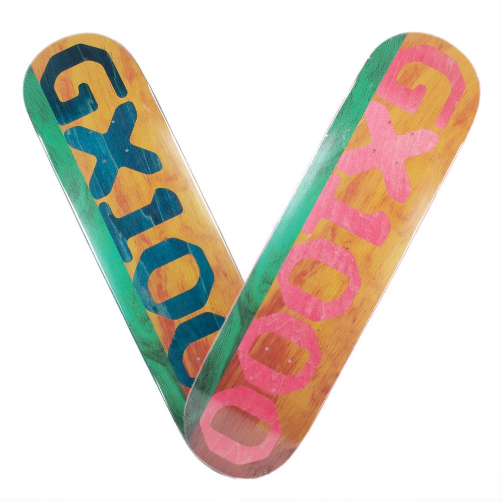 GX1000 Skateboard Deck - Split Veneer Teal/Yellow 8.25"