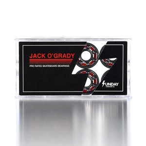 Sunday Hardware Skateboard Bearings - Jack O'Grady Pro Shieldless - Red