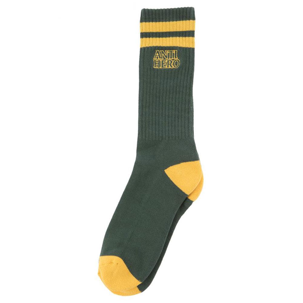 Anti Hero Blackhero Outline Socks - Green/Yellow