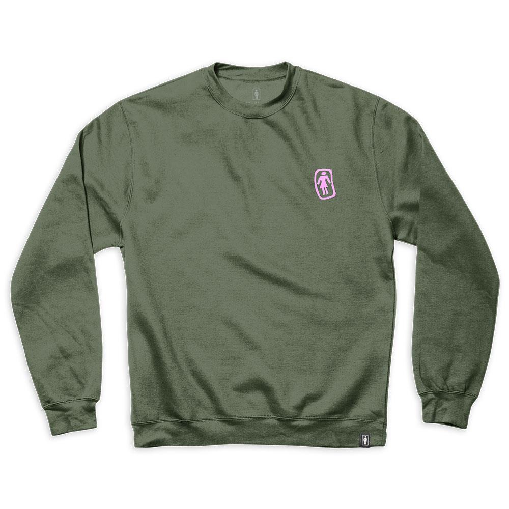 Girl Sketchy OG Crew - Army Green