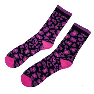 Lovenskate Leopard Camo Socks - Black/Purple/Pink